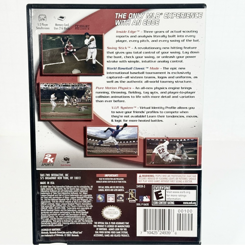 Vtg Nintendo GameCube Major League Baseball 2K6 Video Game Rated E 2K Sports - Picture 2 of 4